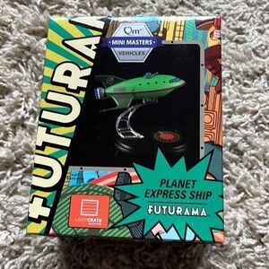 NIB Qmx Mini Masters Futurama Planet Express Spaceship Model - Loot Crate Exclus